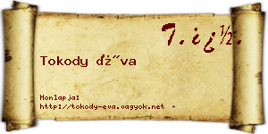 Tokody Éva névjegykártya