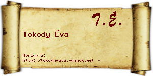 Tokody Éva névjegykártya